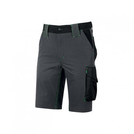 U-POWER FU196RL-L - Bermuda en tissu U-4 Mercury Asphalt Grey/Green