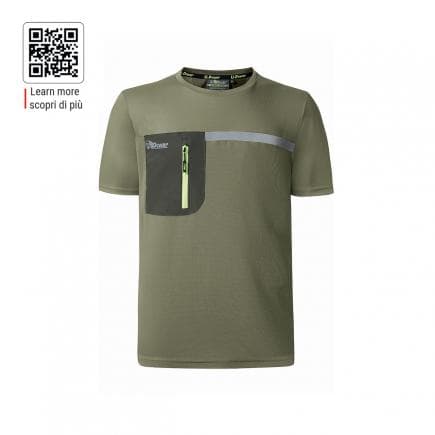 U-POWER FU248BO-L - T-Shirt en tissu Christal Burnt Olive