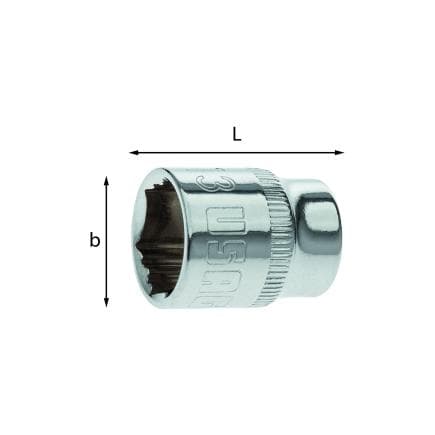 USAG U02351107 - Douilles hexagonales avec profil spécial X-GRIP 1/4"