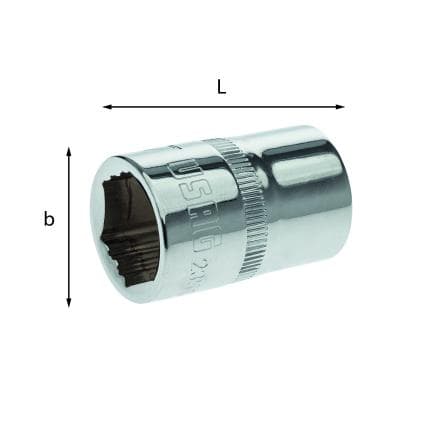 USAG U02354308 - Douilles hexagonales avec profil spécial X-GRIP 1/2"