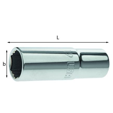 USAG U02354109 - Douilles hexagonales longues 1/2" avec profil spécial X-GRIP