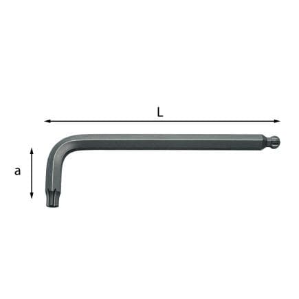 USAG U02800115 - Clés hexagonales coudées à tête sphérique et profils spéciaux X-GRIP