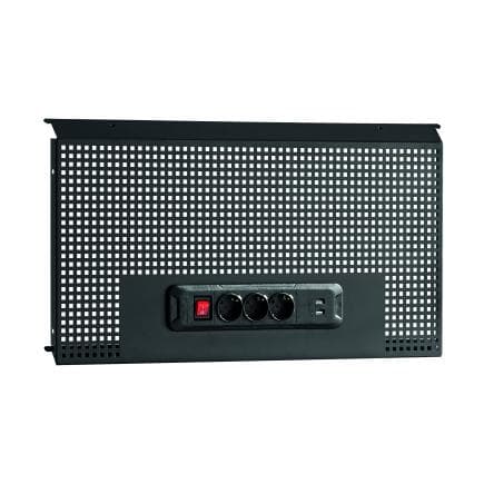 USAG U05160256 - Panneau porte-outils perforé avec 3 prises Schuko et 2 ports USB
