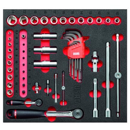 USAG U05191065 - Coffret d'outils en module bicolore assorti (52 pcs.)