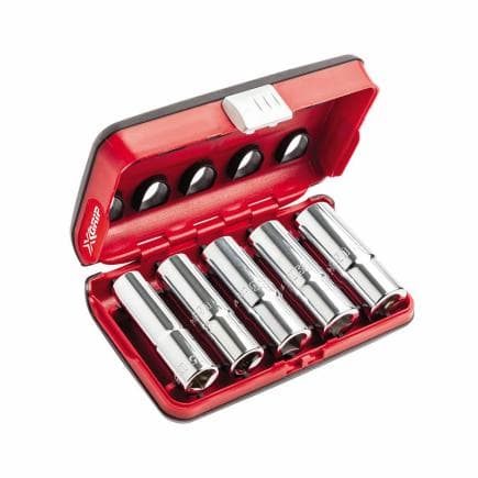 USAG U02353900 - Assortiment de douilles longues six pans et embouts 1/2" X-GRip en boitier bi-matière (5 pcs)