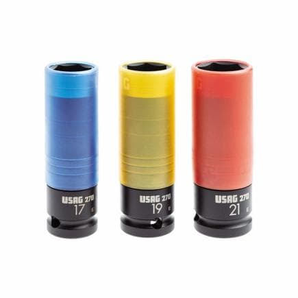 USAG U02701017 - Clés à douille de machine renforcées pour jantes en alliage avec protection en téflon