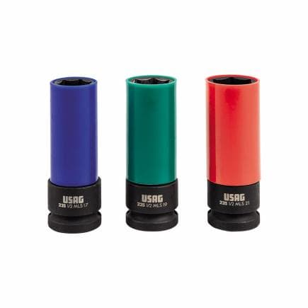 USAG U02700161 - Jeu de douilles à chocs pour jantes en alliage avec protection en Téflon (3 pcs.)