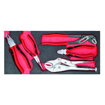 USAG U05191070 - Jeu de pinces et de cutters dans un module éponge bicolore (5 pcs)