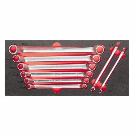 USAG U05191073 - Jeu de clés polygonales doubles incurvées dans un module éponge bicolore (8 pcs)