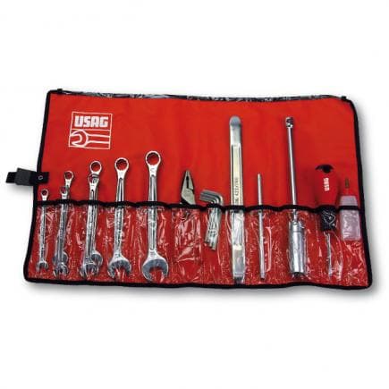 USAG U06300012 - Sac à outils enroulable avec assortiment de maintenance moto (20 pièces)
