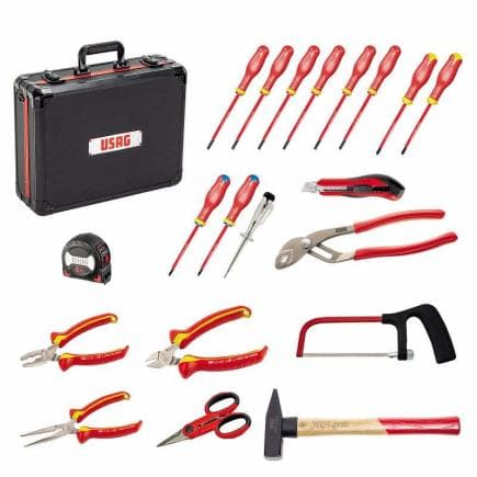 USAG U00020019 - Étui de transport avec assortiment pour le génie électrique (20 pcs.).