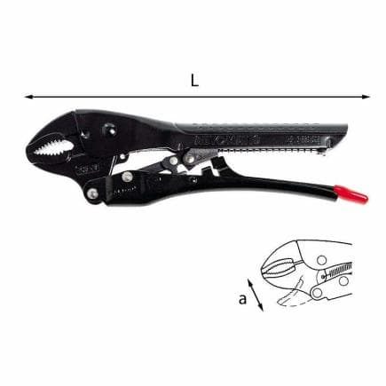 USAG U01340150 - Pinces auto-verrouillantes automatiques avec mâchoires concaves