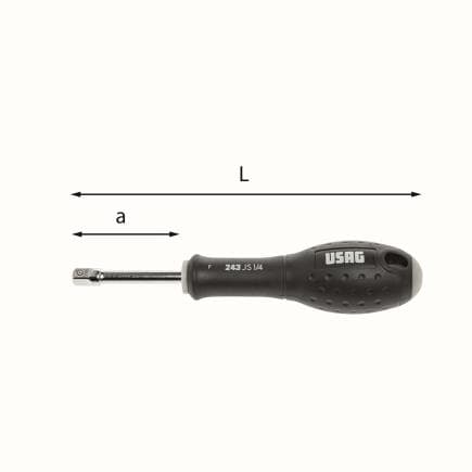 USAG U02430203 - Porte-douille avec poignée de 1/4"