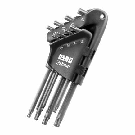 USAG U02800080 - Jeu de clés à billes longues avec profils spéciaux TORX® X-Grip (8 pcs.)