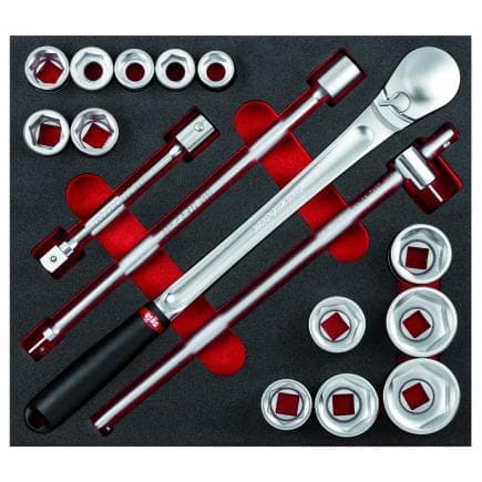 USAG U05190990 - Module en mousse bicolore assorti avec cliquet et rallonge (17 pièces)