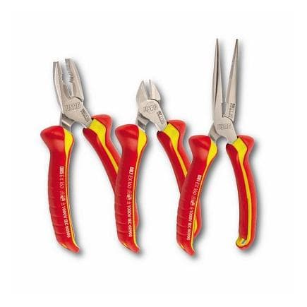 USAG U00850121 - Assortiment de pince universelle, pince à becs demi-ronds droits et pince coupante à tranchant diagonal isolées 1000 V