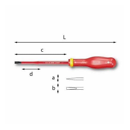 USAG U00910067 - TOURNEVIS SLIM POUR VIS À FENTE 1000 V
