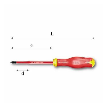 USAG U00910094 - TOURNEVIS SLIM POUR VIS À EMPREINTE MIXTE/PHILLIPS® 1000 V