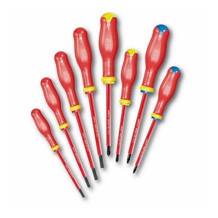 USAG U00910106 - Jeu de 8 tournevis pour vis à fente, vis cruciformes Phillips et vis cruciformes Pozidriv-Supadriv 1000 V