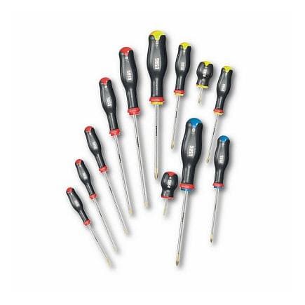 USAG U03240651 - Jeu de 12 tournevis pour vis à fente, cruciformes Phillips et cruciforme Pozidriv-Supadriv