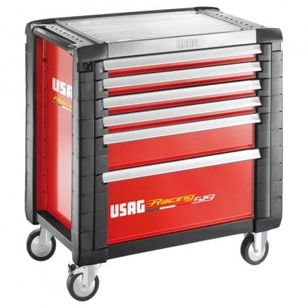 USAG U05190419 - Carrello Racing portautensili per officine - 6 cassetti (vuoto)