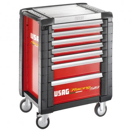 USAG U05190512 - Carrello RACING portautensili per officine con assortimento AUTO 495 A2 (119 pz)