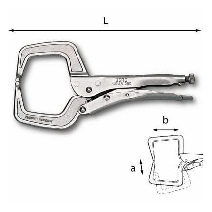 USAG U01390004 - Pince multiprise autobloquante à mâchoires col de cygne