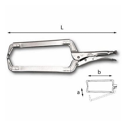USAG U01390003 - Pince multiprise autobloquante à mâchoires longues col de cygne