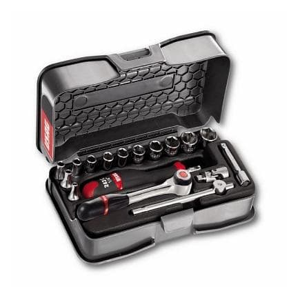 USAG U06060103 - Assortiment de cliquet 1/4'' en coffret ABS avec douilles 6 pans (17 pièces)
