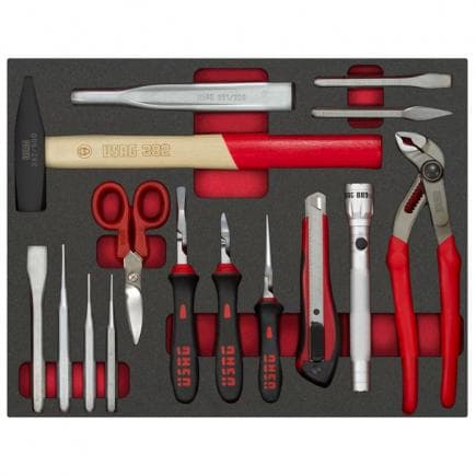 USAG U50031045 - Assortiment de pinces, marteaux et burins (15 pièces)
