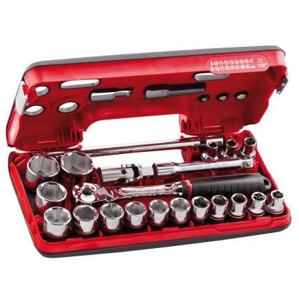 USAG U06090032 - Assortiment en coffret bi-matière de douilles 6 pans (21 pièces)