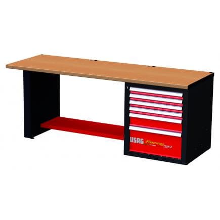 USAG U05192003 - Établi RACING avec plateau en bois - 6 tiroirs
