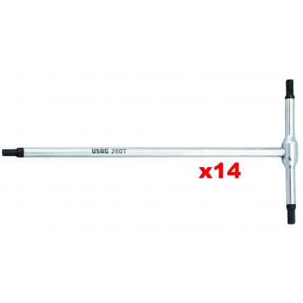 USAG U02800181 - Jeu de 14 clés en T six pans mâle