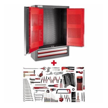 USAG U05020031 - ARMOIRE AVEC ASSORTIMENT 496 E6 POUR RÉPARATION AUTO (124 PIÈCES)