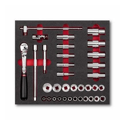 USAG U05190989 - Jeu de cliquet, douilles 12 pans et embouts (35 pièces)