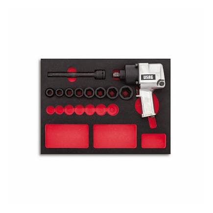 USAG U05190999 - Air impact wrench and impact sockets set (12 pcs.)