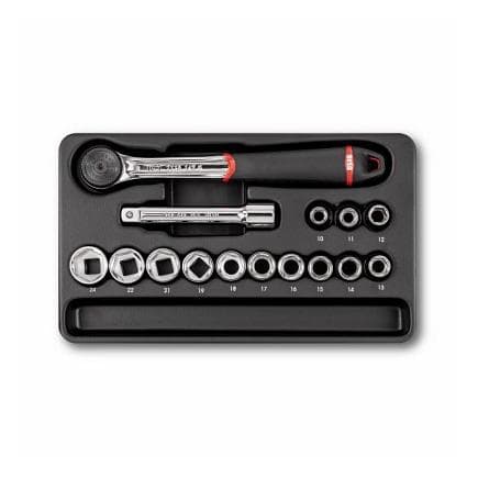 USAG U05190734 - Jeu de cliquet, douilles 6 pans et embouts (15 pièces)