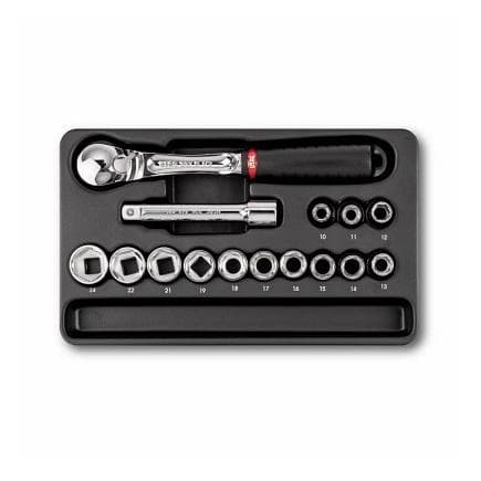 USAG U05190736 - Jeu de cliquet, douilles 6 pans et embouts (15 pièces)