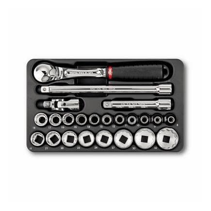 USAG U05190795 - Jeu de cliquet, douilles 12 pans et embouts (23 pièces)