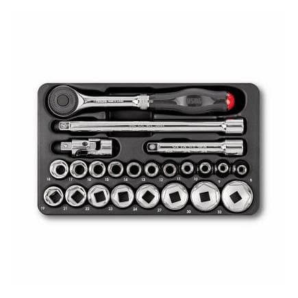 USAG U05190797 - Jeu de cliquet, douilles 6 pans et embouts (23 pièces)