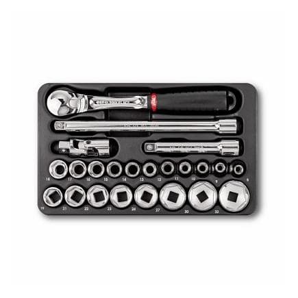 USAG U05190796 - Jeu de cliquet, douilles 6 pans et embouts (23 pièces)