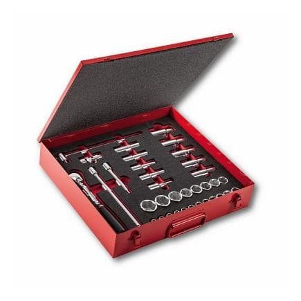 USAG U06122013 - ASSORTIMENT EN COFFRET DE TÔLE DE DOUILLES 12 PANS (35 PIÈCES)