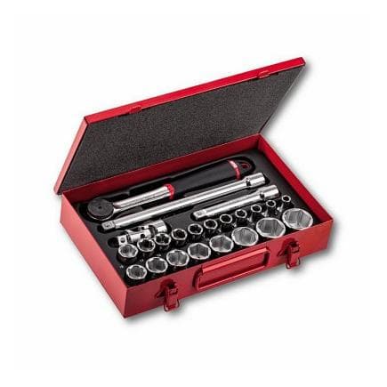 USAG U06120010 - ASSORTIMENT EN COFFRET DE TÔLE DE DOUILLES 6 PANS (23 PIÈCES)