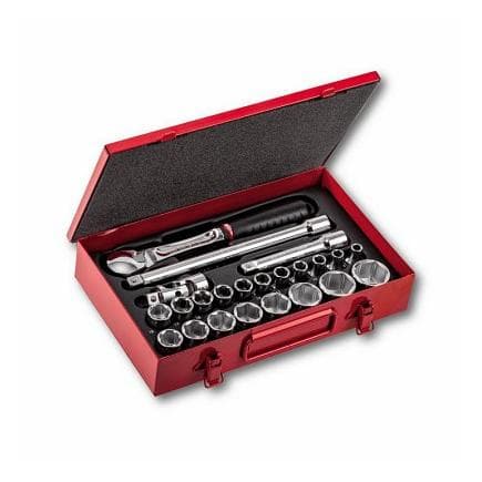 USAG U06120011 - ASSORTIMENT EN COFFRET DE TÔLE DE DOUILLES 6 PANS (23 PIÈCES)
