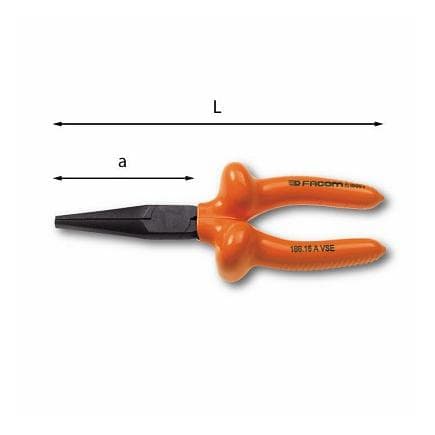 USAG U00770104 - PINCES À BECS PLATS, TRÈS LONGS, DROITS, 1000 V