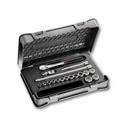 USAG U06040204 - ASSORTIMENT EN COFFRET ABS DE DOUILLES 6 PANS (18 PIÈCES)