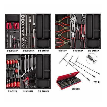 USAG U04950621 - Assortiment de réparation automobile (151 pièces) - 4 tiroirs