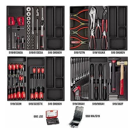 USAG U04950620 - Assortiment pour maintenance (177 pièces) - 4 tiroirs