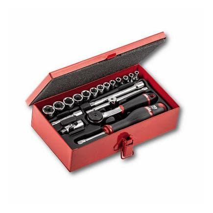 USAG U06120006 - Assortiment en coffret tôle de douilles 6 pans (19 pièces)