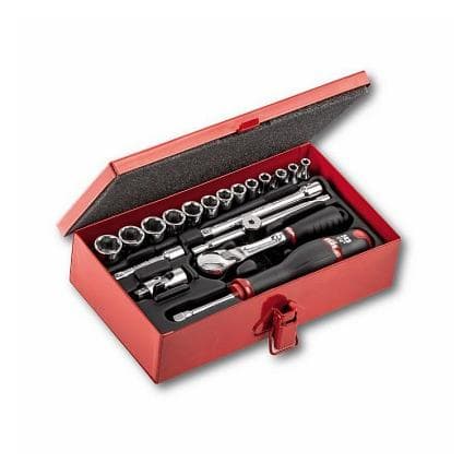 USAG U06120007 - Assortiment en coffret tôle de douilles 6 pans (19 pièces)